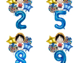 One Piece Balloons Set With Numbers Party Supplies Birthday Decoration