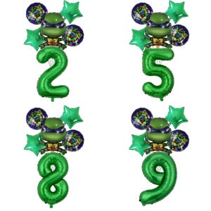 Ninja Turtle Balloons Set With Numbers Party Supplies Kid Birthday Decoration