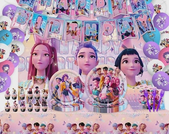 KPop Hunters Party Tableware Party Supplies Girls Birthday Decoration