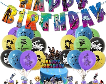 Battle Royal Party Set Party Supplies Banner Balloons Toppers Birthday Decoration