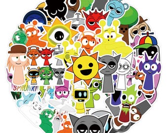 110PCS Incredibox Sprunki Stickers Collection Kids Birthday Decoration