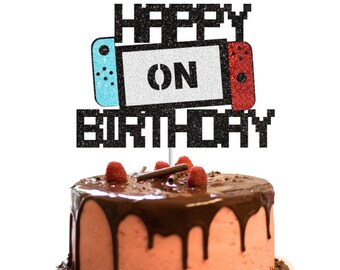Game On Cake Topper Party Supplies Gaming Birthday Party Decoration
