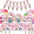 Hello Kitty Tableware Party Supplies Banner Plates Napkins Cups Tablecloth Girls Birthday Decoration product logo