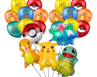25PCS Pokemon Balloon Set Party Supplies Pikachu Birthday Party Decoration