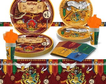 Harry The Wizard Tableware Party Supplies Plates Balloons Kids Birthday Decoration
