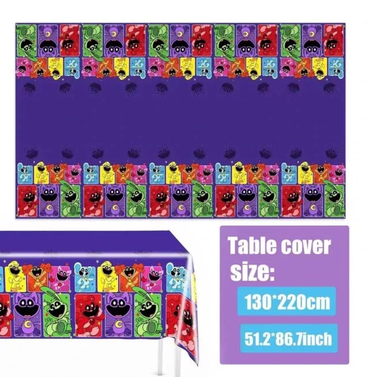 Set Vaisselle Anniversaire Smiling Critters 41 Pièces - Pour 10 Invités - Nappe Assiettes Gobelets