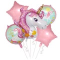 5PCS Unicorn Foil Balloon Set Party Supplies Kids Girls Birthday Decoration