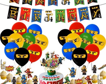 Ninjago Party Set Party Supplies Banner Toppers Balloons Birthday Decoration