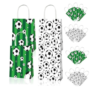 12PCS Soccer Paper Loot Lolly Bag Party Supplies Football Kids Birthday Favour