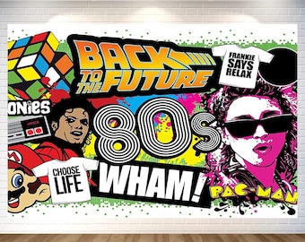 80's Party Banner Backdrop Party Supplies Adults Birthday Party Decoration