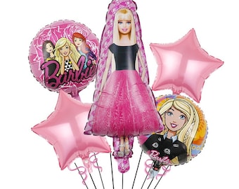 5pcs Barbie Theme Balloon Set Party Supplies Kids Girls Birthday Decoration