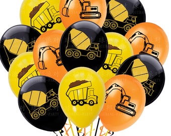 18PCS New Construction Truck Balloon Set Party Supplies Birthday Decoration