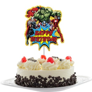 Avengers Cake Topper Party Supplies Superhero Kids Birthday Decoration