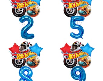 Race Car Balloons Set With Numbers Party Supplies Kid Birthday Decoration
