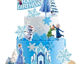 10pcs Frozen Cake Topper Party Supplies Elsa Anna Kids Girls Birthday Decoration