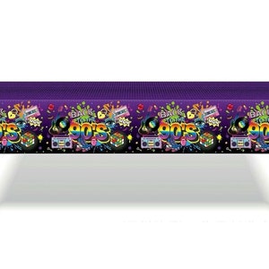 130cm x 220cm 90's Party Table Cover Party Supplies Tablecloth Adults Birthday Decoration