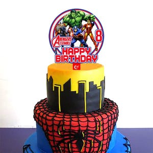 Avengers Acrylic Cake Topper Party Supplies 8 Years Old Superhero Kids Birthday Decoration