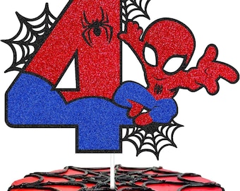 Spiderman Cake Topper Party Supplies Superhero 4 Years Old Kids Children Birthday Decoration