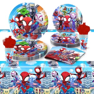 Spiderman Tableware Party Supplies Banner Plates Napkins Tablecloth Kids Birthday Decoration