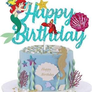 Ariel Mermaid Cake Topper Party Supplies Kids Children Birthday Decoration