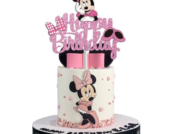 Minnie Mouse Cake Topper Party Supplies Kids Birthday Decoration