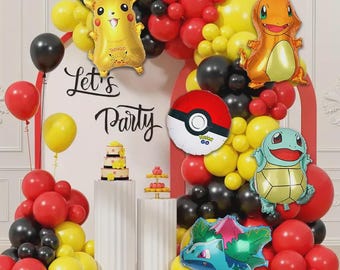 Pokemon Pikachu Balloon Arch Garland Kit Party Supplies Birthday Decoration