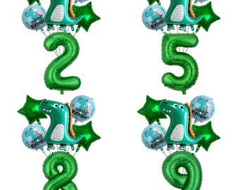 Dinosaur Balloons Set With Numbers Party Supplies Kid Birthday Decoration