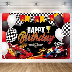 100cm x 150cm Racing Car Banner Backdrop Party Supplies Kids Birthday Decoration