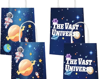 12pcs Space Astronaut Paper Loot Lolly Bag Party Supplies Kids Birthday Favour