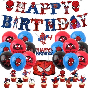 Spiderman Party Set Party Supplies Superhero Banner Toppers Balloons Birthday Decoration