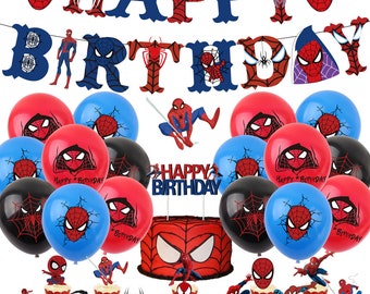 Spiderman Party Set Party Supplies Superhero Banner Toppers Balloons Birthday Decoration