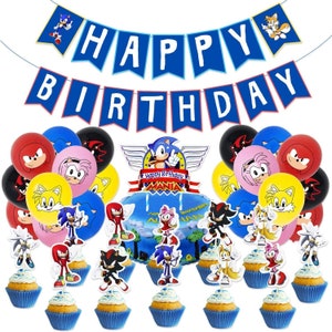 Sonic Birthday Party Set Party Supplies Banner Toppers Balloons Birthday Decoration