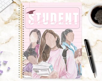 college student planner, weekly planner, monthly planner, weekly agenda, academic planner, undated planner, hyperlink digital planner