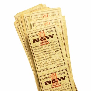 Vintage 1970s B&W Raleigh And Belair Coupon Strips, Vintage Tickets And Coupons Wholesale