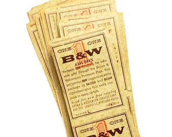 Vintage 1970s B&W Raleigh And Belair Coupon Strips, Vintage Tickets And Coupons Wholesale