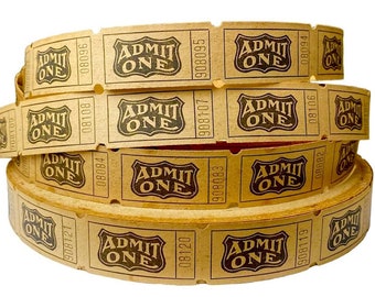 Lote de boletos Admit One Shield vintage de la década de 1920, boletos de rollo raros vintage para recuerdos coleccionables de Scrapbooking (cantidad de elección)