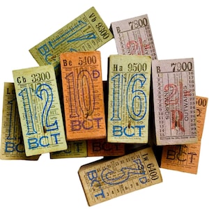 Vintage jaren 60 Britse buskaartjes boekblokken, vintage groothandelkaartjes, pakket kortstondige kaartjes voor junkjournals en verzamelobjecten