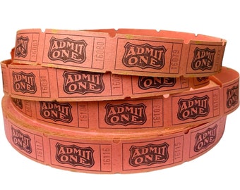 Lote de boletos vintage de la década de 1920 para la entrada a la Copa del Mundo de Pink Shield. Boletos vintage raros en rollo para scrapbooking y objetos de colección (cantidad a elegir).