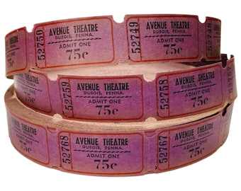 Lote de entradas para el teatro Vintage Avenue, Dubois, Pensilvania. Entradas para scrapbooking y objetos coleccionables (cantidad a elegir).