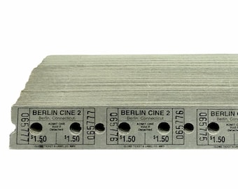 Vintage 1960er Jahre Berlin Cine Theater Ticket Bundle aus Berlin Conneticut, Vintage Eintrittskarten Großhandel