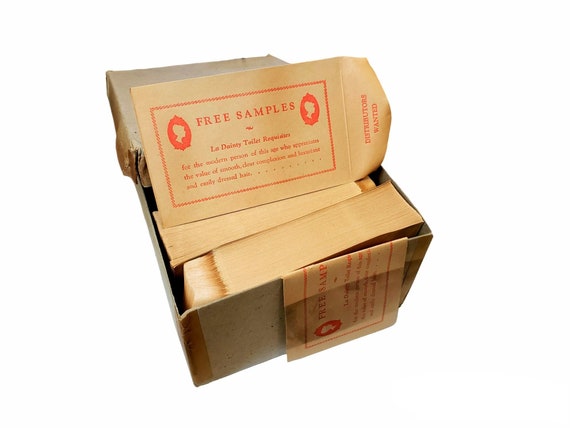 Vintage 1940s La Dainity Free Samples Envelopes With Gummed Flaps, Vintage Advertising Envelopes