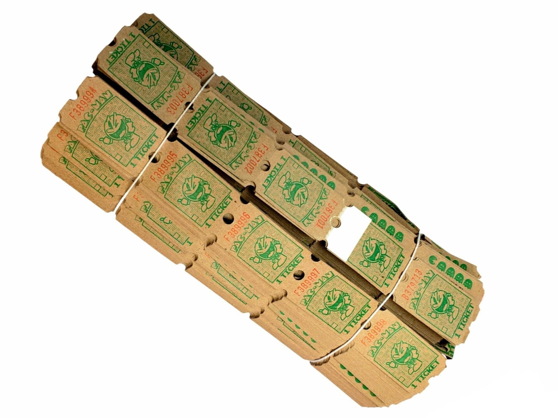 Pac Ticket Vintage Pac-man Machine Game Tickets, Vintage Tickets for Scrapbooking ...