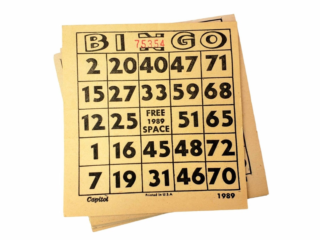Vintage Capitol Bingo Sheet Cards Book 25 Sheets Vintage Ivory Color