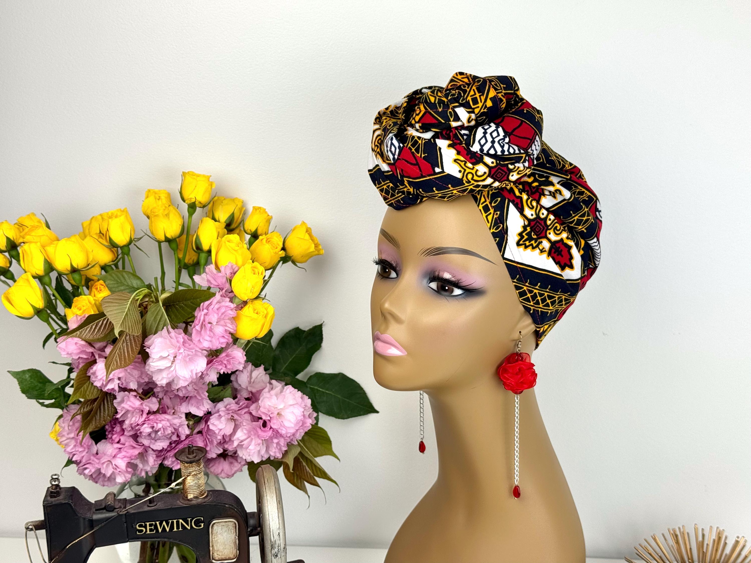 Gorgeous abstract, print, turbine, head wrap NWT ? 8 Turbine ideas | hair wraps, head wraps, natural hair styles main image 4