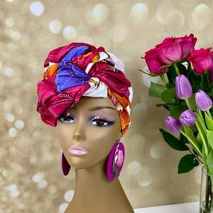 Floral print Head Wrap | Wax print Head Tie | Head Scarf | African print Head Wrap | Turban Wax | Hair Accessories