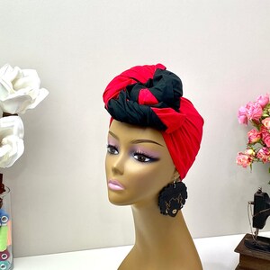 Black and Red Head Wrap | Wax print Head Tie | Head Scarf | African print Head Wrap | Turban Wax | Hair Accessories