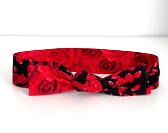 Reversible Head Wrap • Head Tie • Knot Headband • Hair Tie • Tie Up Head Scarf 1940's, 1950's, retro