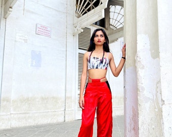 Designer red & white Corset and pants  (exclusive)