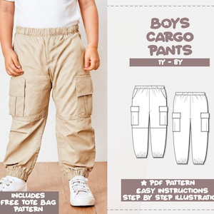 Jungen Hose Schnittmuster 1J-8J Cargohose Schnittmuster Kinderhose Schnittmuster Hose PDF Schnittmuster Kinderhose Schnittmuster Kinder Cargohose Easy
