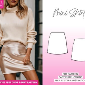 Skirt Sewing Pattern Mini Slip Skirt Pattern Women Sewing Pattern Satin Skirt PDF Pattern Mini Skirt Sewing Pattern Easy Skirt Pattern PDF Etsy